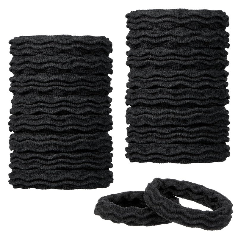 Expressions 18 Count Hair Tie Set in Classic Black  Waved Ponytail Elastic for Women and Girls  Hair Accessories Value Pack  Black Hair Ties for Everyday Use