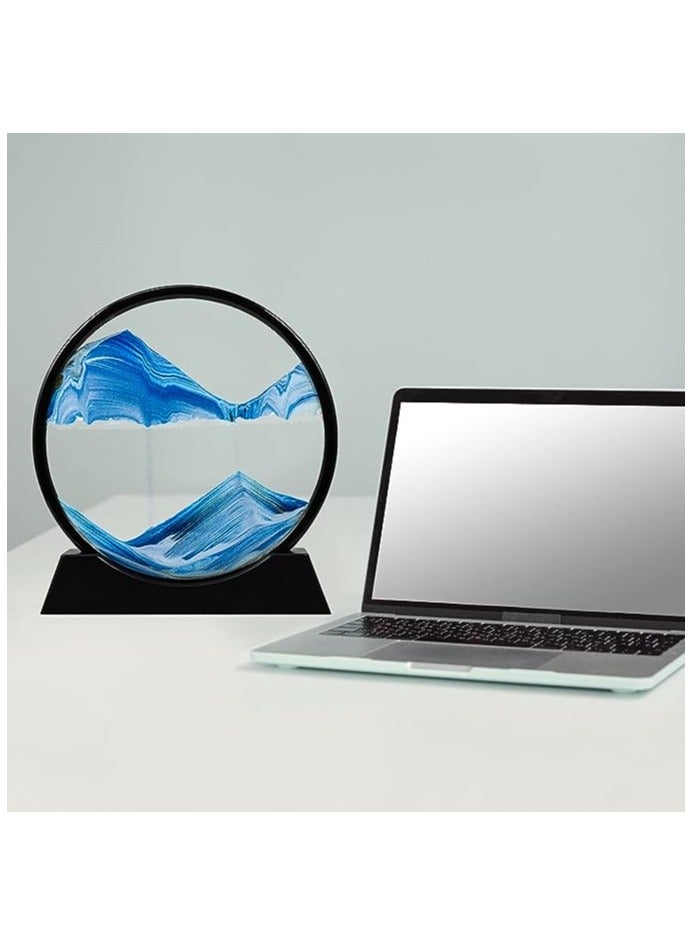 Moving Sand Art Picture ,Liquid Motion 3D Sea Sandscape in Motion Display, Flowing Sand Frame Desktop Art Bookshelves Home Office Decoration  - Image 5