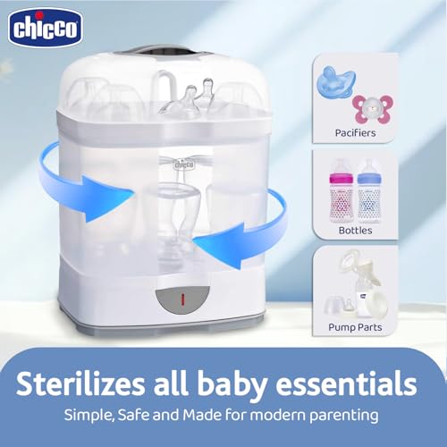 Chicco 2 in1 Steam Sterilizer | Sterilizes upto 6 Bottles | Kills 99.9% Of Germs | 24hrs Sterilization in 5 Mins | Auto Switch Off | Portable & Travel Friendly | 2 Years Warranty Cover - Image 3