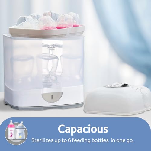 Chicco 2 in1 Steam Sterilizer | Sterilizes upto 6 Bottles | Kills 99.9% Of Germs | 24hrs Sterilization in 5 Mins | Auto Switch Off | Portable & Travel Friendly | 2 Years Warranty Cover - Image 4