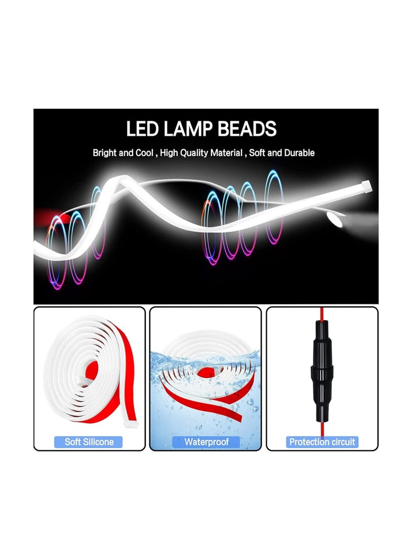 MUNTAQI 79 Inches Car Hood Light Strip, Dynamic Car LED Strip Light, Exterior Flexible Daytime Running Light Strip For Car/Truck/SUV (White Light) - Image 4