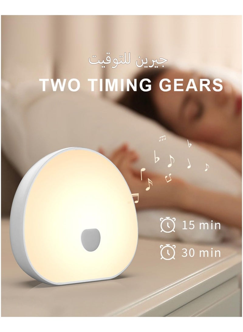 الروهيت أضواء ليلية مع ضوضاء بيضاء وأصوات مهدئة ومصباح LED للتحكم باللمس للرضاعة الطبيعية وإضاءة ليلية محمولة ومؤقت ذاكرة ونوم الأطفال والبالغين - Image 4