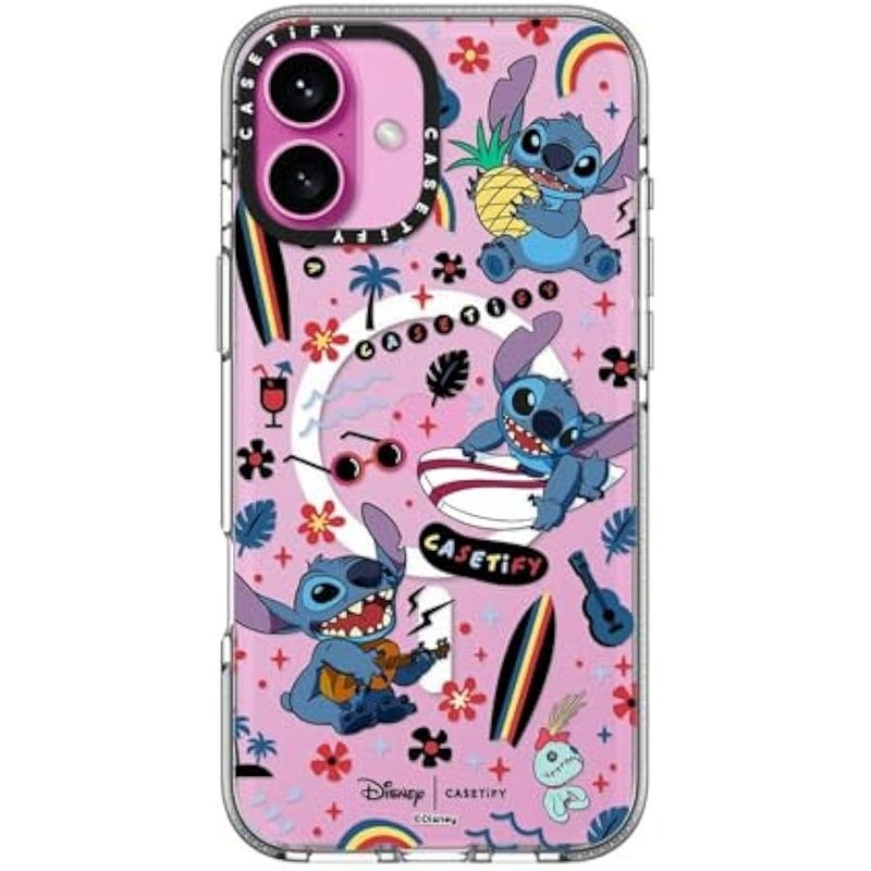 Casetify Clear iPhone 16 Plus Case 【Lilo & Stitch Colab/Not Yellowing / 6.6ft Drop Protection/Compatible with Magsafe】 - Stitch Surfer - Clear - Image 2