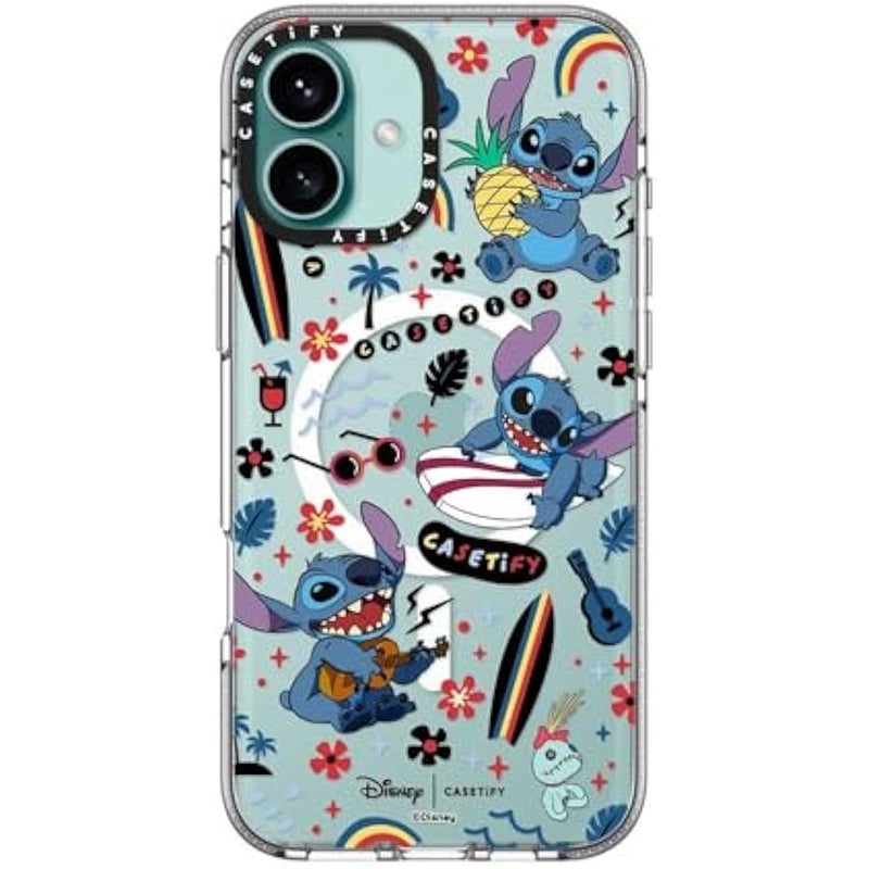 Casetify Clear iPhone 16 Plus Case 【Lilo & Stitch Colab/Not Yellowing / 6.6ft Drop Protection/Compatible with Magsafe】 - Stitch Surfer - Clear - Image 4