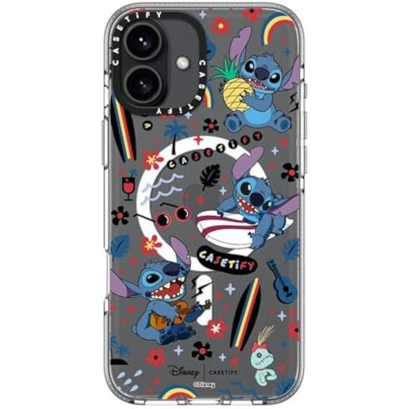 Casetify Clear iPhone 16 Plus Case 【Lilo & Stitch Colab/Not Yellowing / 6.6ft Drop Protection/Compatible with Magsafe】 - Stitch Surfer - Clear - Image 5