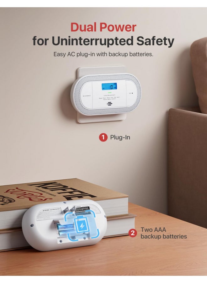 Generic X-Sense Plug-in Carbon Monoxide Detector, with AAA Battery Backup, XC0C-SA, 1-Pack  - Image 3