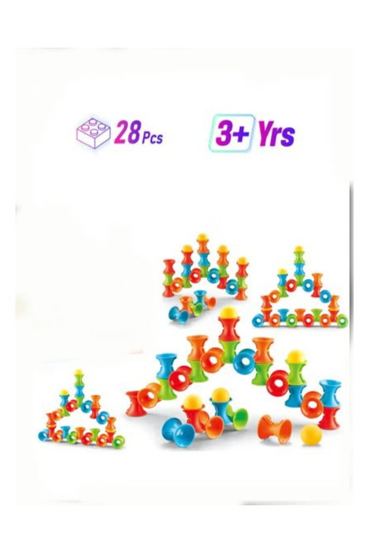 فاميلي مجموعة ألعاب ألغاز الربط والبناء - 28 قطعة,22-2861405 - Image 2