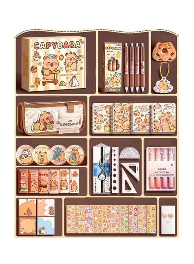 Beauenty Cute Capybara Pencil Case Kawaii Pouch Stationery Set Gifts For Girls Boys Kid Large Capacity Capibara Organizer School Supplies