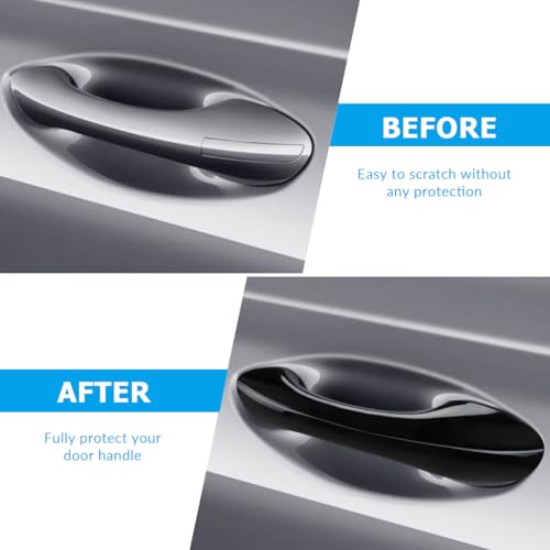 DLOVEG Exterior Door Handle Cover Compatible for Hyundai Santa Fe 2019 2020 2021 2022 2023 Accessories Door Handle Protector Trim with 2 Sensors Openings Golssy Black - Image 3