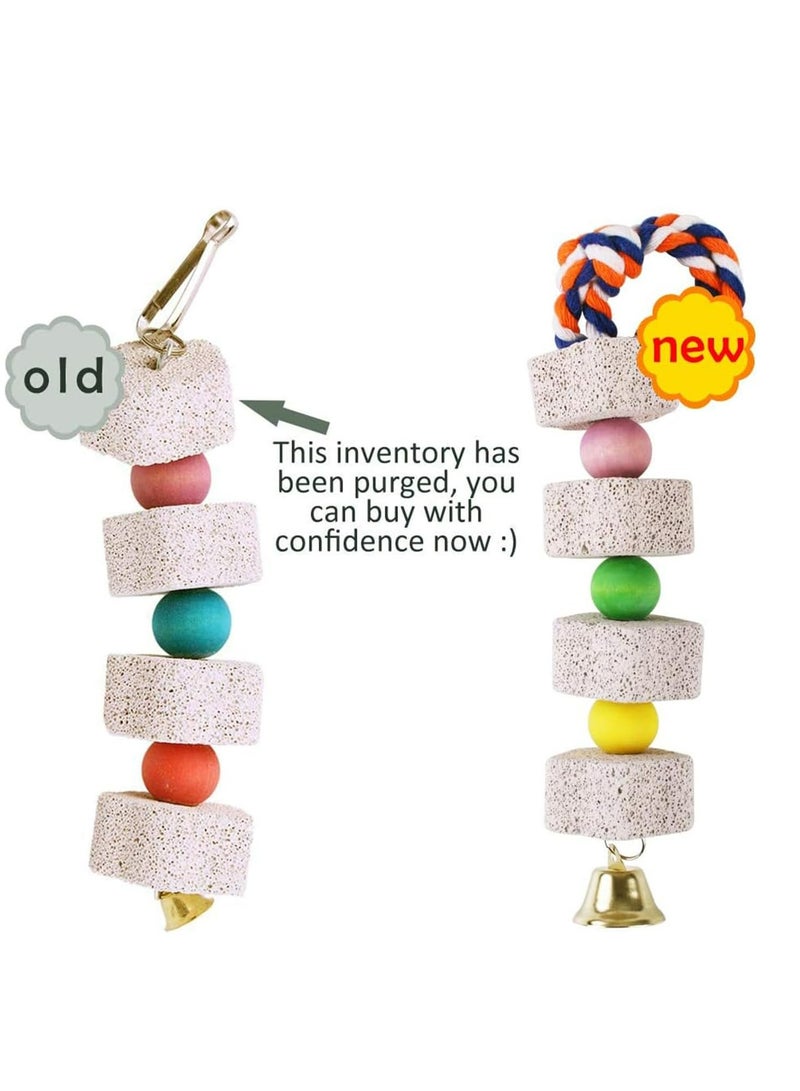 Parrot Toys, Bird Toys, Parrot Chewing Toy, Colorful Cute Molar Parrot Toys, Beak Grinding Stones with Bellsfor Small and Medium-Sized Macaws, African Grey,Cockatoos - Image 5