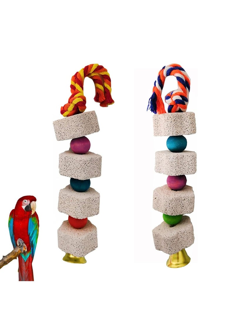 Parrot Toys, Bird Toys, Parrot Chewing Toy, Colorful Cute Molar Parrot Toys, Beak Grinding Stones with Bellsfor Small and Medium-Sized Macaws, African Grey,Cockatoos - Image 1