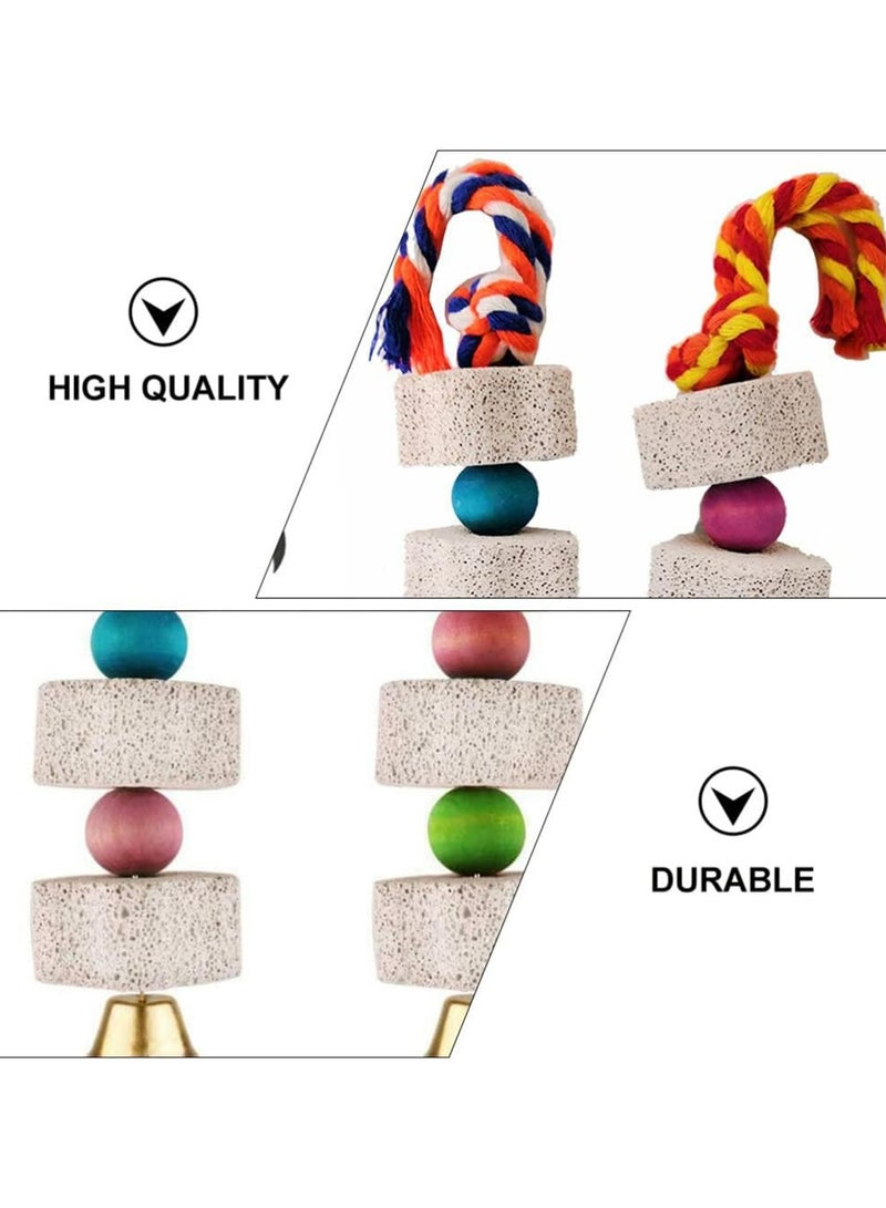 Parrot Toys, Bird Toys, Parrot Chewing Toy, Colorful Cute Molar Parrot Toys, Beak Grinding Stones with Bellsfor Small and Medium-Sized Macaws, African Grey,Cockatoos - Image 3
