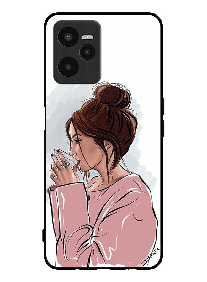 Covernex Protective Case Cover For Realme C35 Girl Drinking Tea Art - Image 1