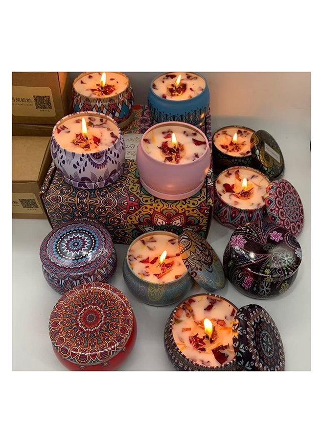 SKY-TOUCH 9 pack Scented Candles Gift Set,Natural Soy Wax Jar Candle,Candles for Home Scented,Aromatherapy,Bath,Yoga,Long Lasting Portable Aromatherapy Candle,Best Gift for Women,Multicolour  - Image 5