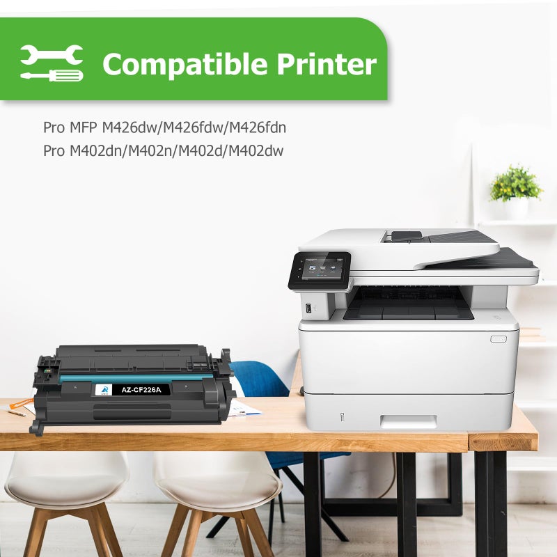 Aztech 26A CF226A Toner Cartridge 2 Pack Compatible Replacement for HP LaserJet 26A CF226A 26X CF226X Pro M402dn M402n M402dw Pro MFP M426fdw M426fdn M426dw Series Printer Ink High Yield Black - Image 2