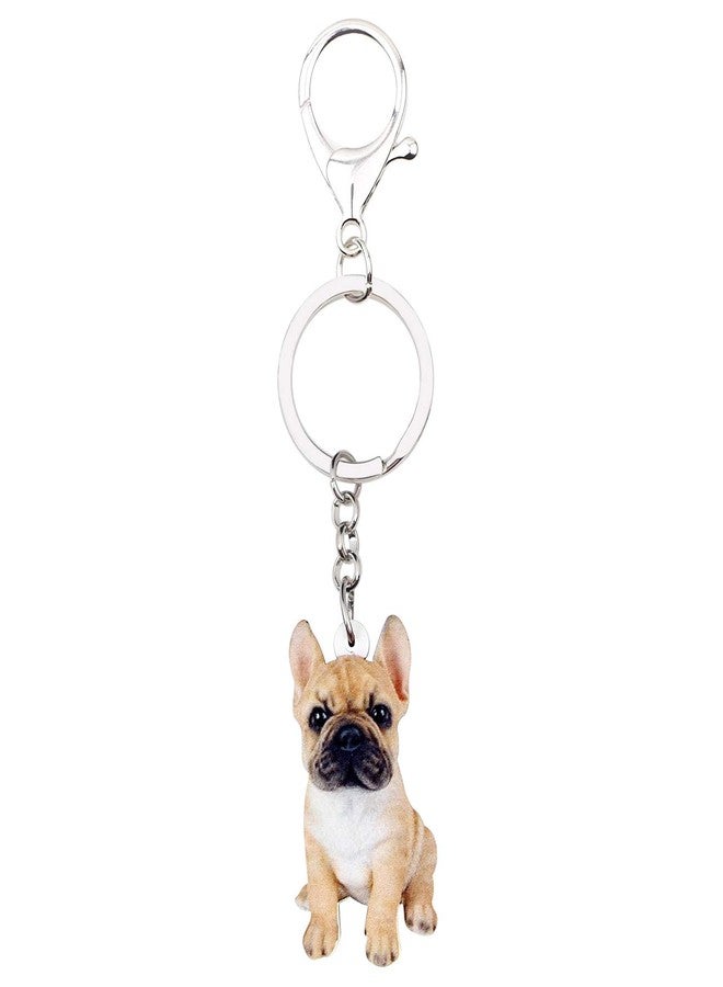 NEWEI Acrylic French Bulldog Puppy Dog Key Chains Animal Rings Purse Car Gift For Women Girls Ladies Charms Pets - Image 4