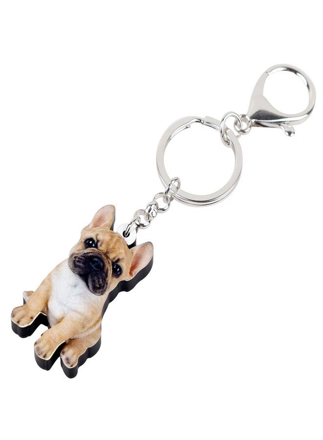 NEWEI Acrylic French Bulldog Puppy Dog Key Chains Animal Rings Purse Car Gift For Women Girls Ladies Charms Pets - Image 3