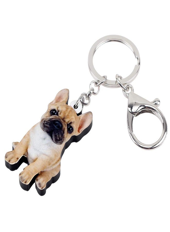 NEWEI Acrylic French Bulldog Puppy Dog Key Chains Animal Rings Purse Car Gift For Women Girls Ladies Charms Pets - Image 2