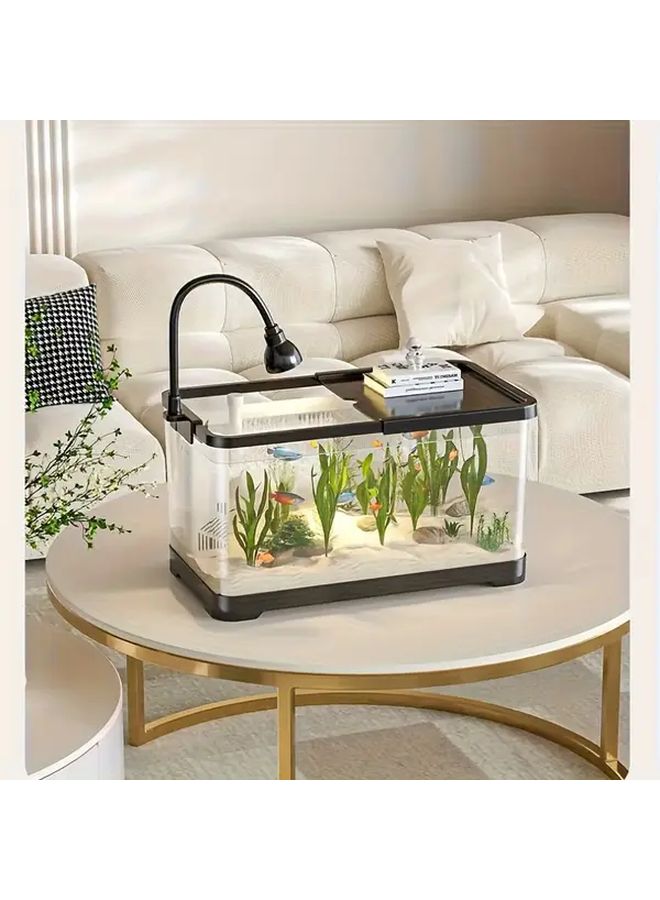 حوض أسماك منزلي بتصميم متكامل شفاف مع نظام تصريف مدمج وخزان أسماك متين - Image 4