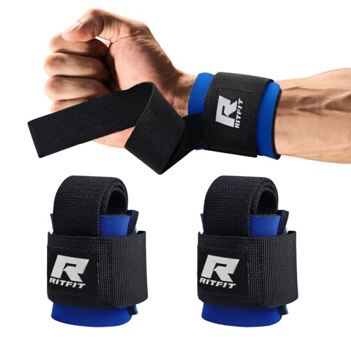 RitFit Wrist Wraps, Wrist Straps for Weightlifting, Wrist Support for Working Out, Bodybuilding, MMA, Powerlifting, Strength Training, Men & Women, Blue - Image 1
