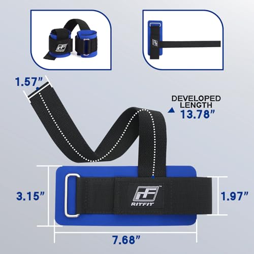 RitFit Wrist Wraps, Wrist Straps for Weightlifting, Wrist Support for Working Out, Bodybuilding, MMA, Powerlifting, Strength Training, Men & Women, Blue - Image 5