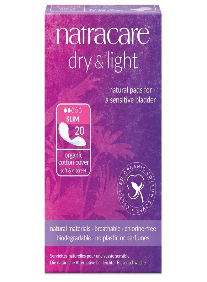 Natracare Dry & Light, Slim, Natural and Absorbent Pads with Organic Cotton Cover for Light Urinary Incontinence (1 Pack, 20 Pads Total) - Image 1