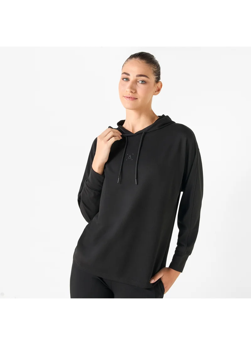 ADOT by Splash Solid Sweatshirt with Hood and Long Sleeves