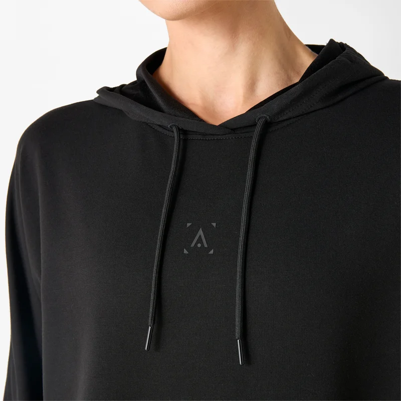 Active Solid Sweatshirt with Hood and Long Sleeves