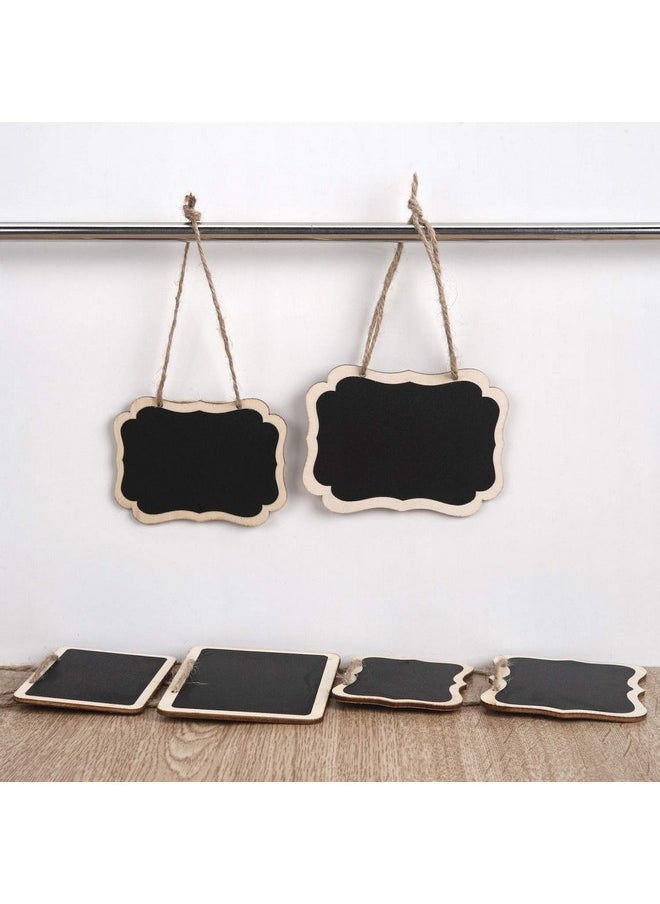 OnUpgo - 16 Pack Chalkboard Tags With String 4X3 Hanging Chalkboard Signs With Liquid Chalk Marker Wooden Mini Blackboard Tags Massage Board Tags Hanging Chalkboard Price Tags - Image 1