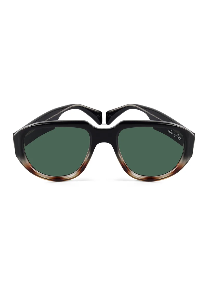 Woggles Red Pappy Lumivista Green Oversized Sunglasses