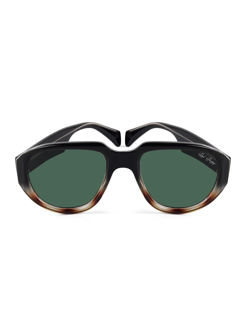 Woggles Red Pappy Lumivista Green Oversized Sunglasses