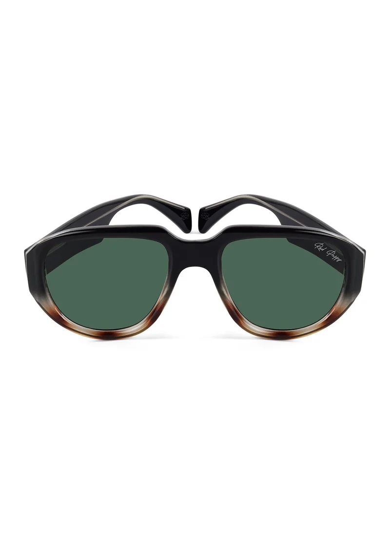Woggles Red Pappy Lumivista Green Oversized Sunglasses