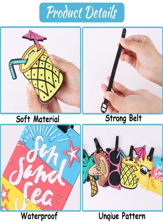 LOKIPA 6 Pack Unique Luggage Tags, Fun Luggage Tags for Women Men Summer Beach Luggages Tag for Travel, Suitcase, Baggage and Backpack - Image 3