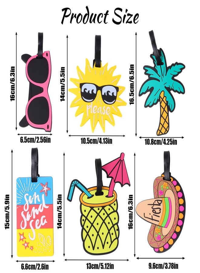 LOKIPA 6 Pack Unique Luggage Tags, Fun Luggage Tags for Women Men Summer Beach Luggages Tag for Travel, Suitcase, Baggage and Backpack - Image 2