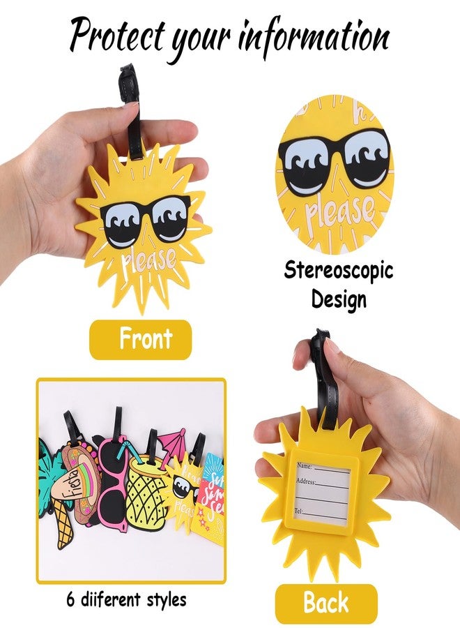 LOKIPA 6 Pack Unique Luggage Tags, Fun Luggage Tags for Women Men Summer Beach Luggages Tag for Travel, Suitcase, Baggage and Backpack - Image 4