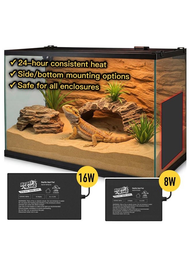 ReptiKing Reptile Heat Pad, 6" X 8" 8W, Heating Pad for Reptile Tank, Lizard, Snake, Bearded Dragon, Hermit Crab, Leopard Geckos Terrarium Heating Mat, Safe & Durable Heat Pad for Reptiles - Image 4