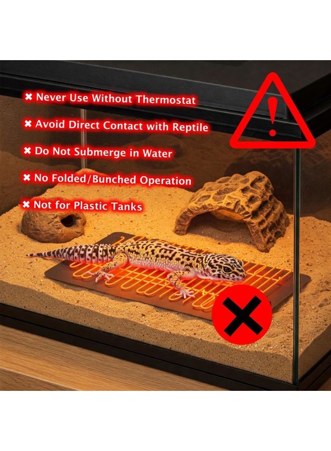 ReptiKing Reptile Heat Pad, 6" X 8" 8W, Heating Pad for Reptile Tank, Lizard, Snake, Bearded Dragon, Hermit Crab, Leopard Geckos Terrarium Heating Mat, Safe & Durable Heat Pad for Reptiles - Image 5