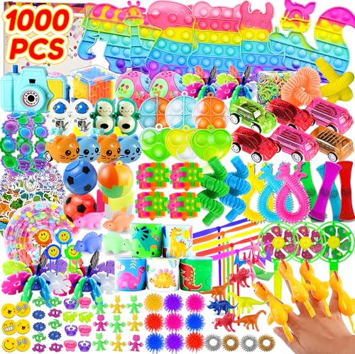 BicMan 1000pcs Party Favors for Kids Fidget Toys Pack Birthday Gifts Classroom Prize Boxes Treasure Box Goodie Bag StuffersCarnival Prizes Easter Eggs Fillers - Image 1