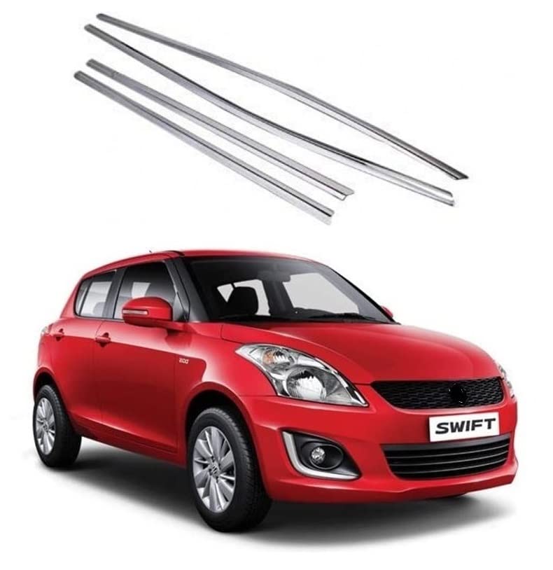 DDSONS Car Window Lower Garnish Stainless Steel Chrome Finishing for Maruti Swift (2014-2017) - Image 1