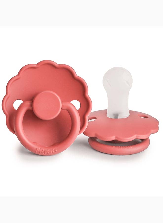 FRIGG Daisy Silicone Baby Pacifier 0-6M 1-Pack Poppy - Size 1 - Image 2
