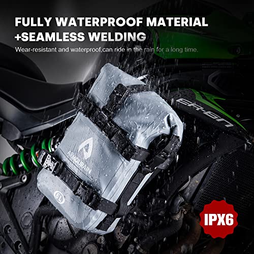 ARMOURAIN Motorcycle Bumpers Bag Waterproof 6L 8L 15L Motor Crash Bar Bag with Shoulder Strap Motorcycles Side Frame Bag Riding Tools Accessories6L Grey - Image 3