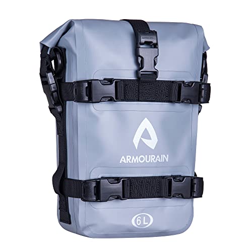 ARMOURAIN Motorcycle Bumpers Bag Waterproof 6L 8L 15L Motor Crash Bar Bag with Shoulder Strap Motorcycles Side Frame Bag Riding Tools Accessories6L Grey - Image 1