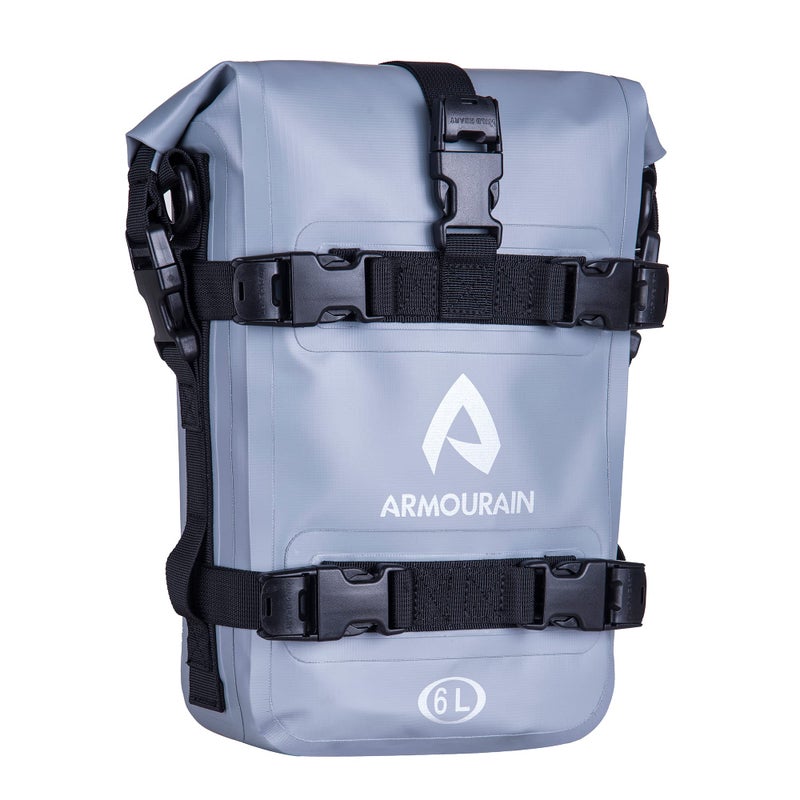 ARMOURAIN Motorcycle Bumpers Bag Waterproof 6L 8L 15L Motor Crash Bar Bag with Shoulder Strap Motorcycles Side Frame Bag Riding Tools Accessories6L Grey - Image 2