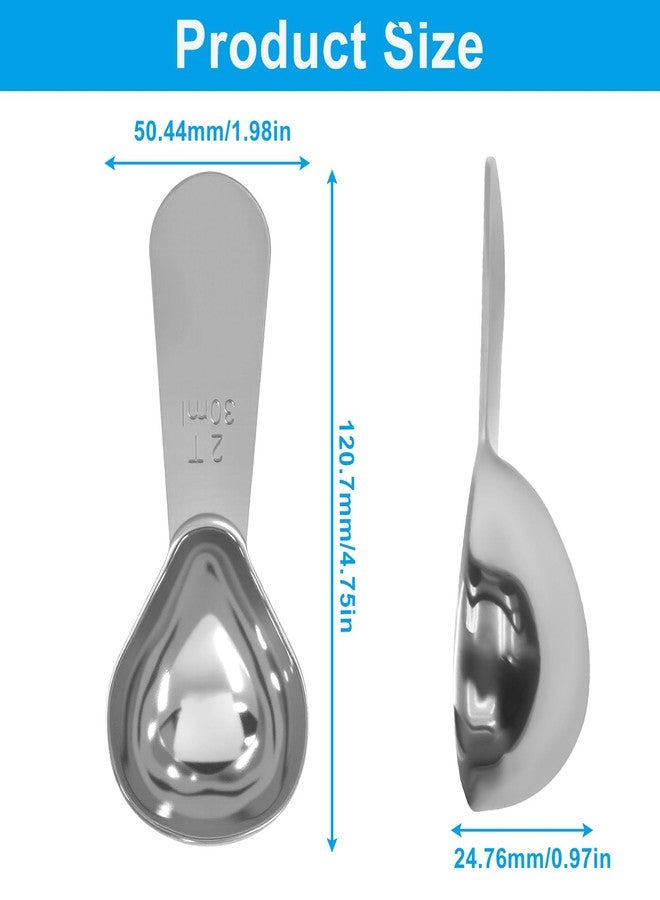 SOVNSG 3 Pieces Stainless Steel Coffee Scoop, Short Handle Coffee Spoons Tablespoon Measure Spoon, Graduated Measuring Spoon for Coffee, Loose Tea, Sugar, Flour(30ml) - Image 3