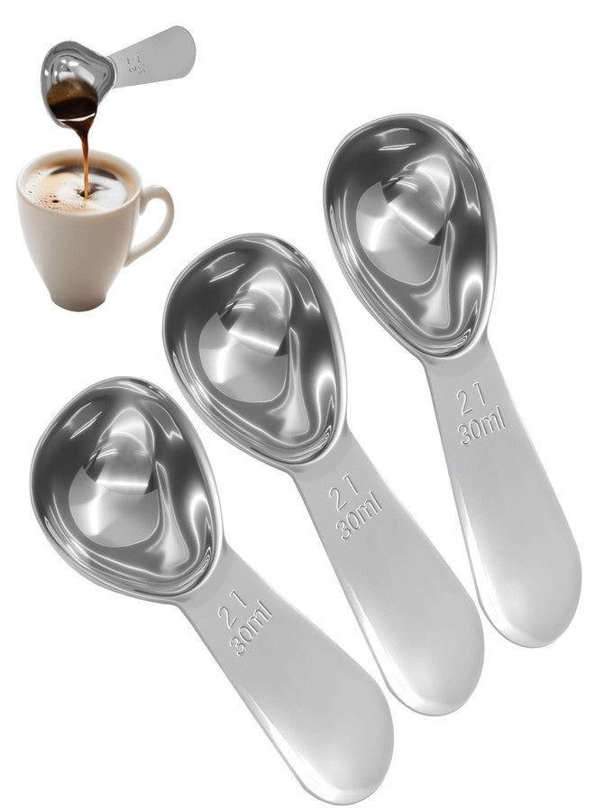 SOVNSG 3 Pieces Stainless Steel Coffee Scoop, Short Handle Coffee Spoons Tablespoon Measure Spoon, Graduated Measuring Spoon for Coffee, Loose Tea, Sugar, Flour(30ml) - Image 1