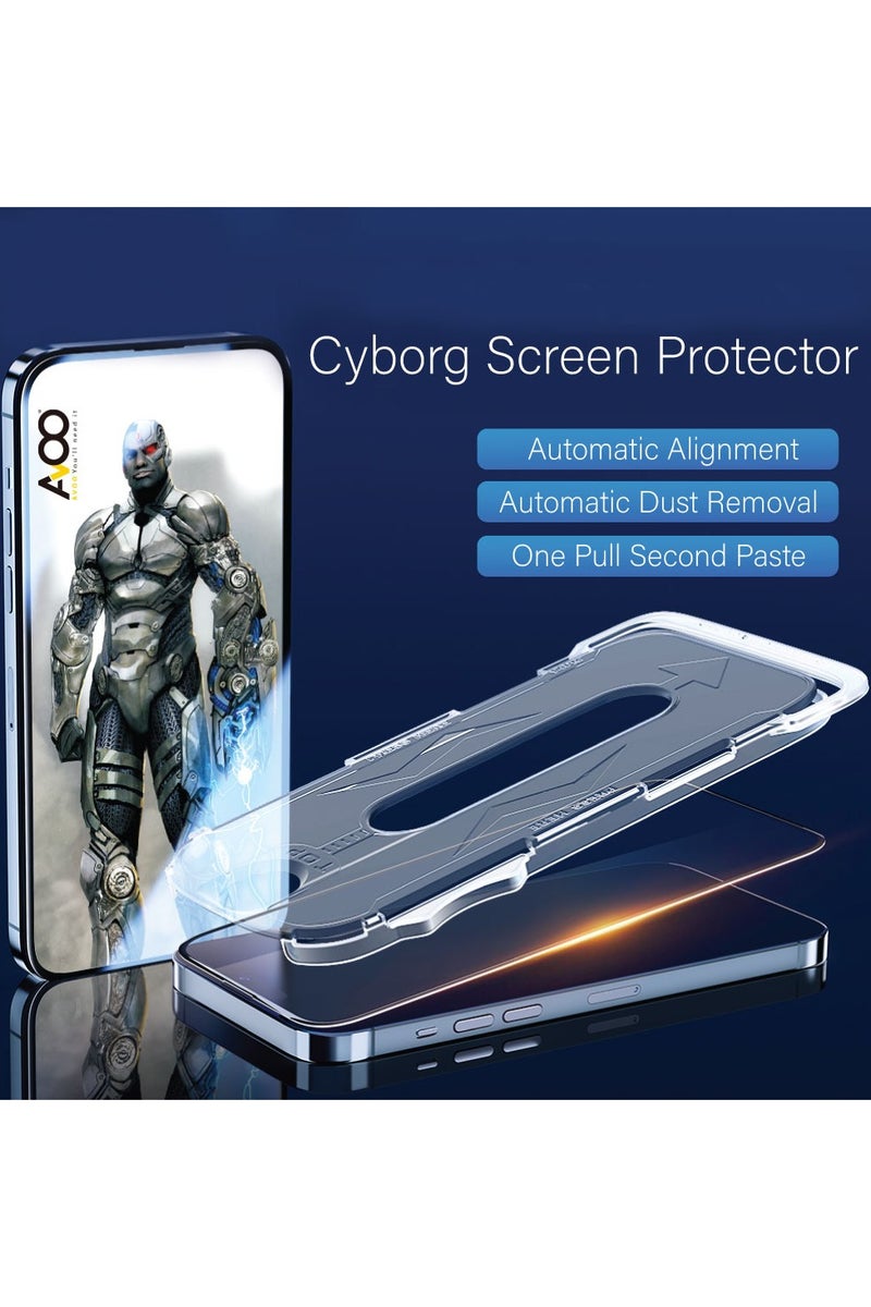 AVOO Scratch and shock protection sticker, adhesive screen protector, Cyborg iPhone 15 Pro Max (clear) - Image 4