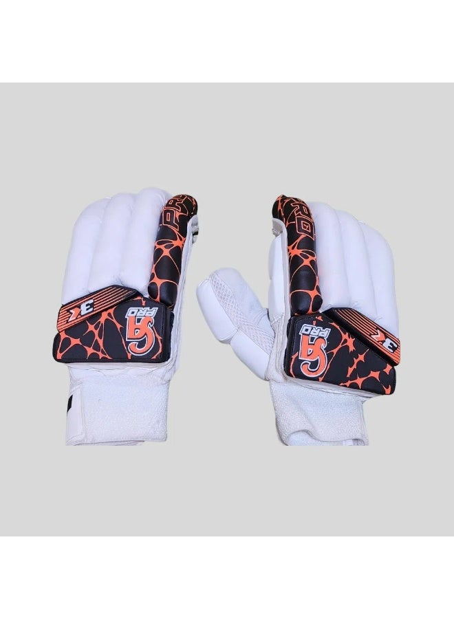 CA Pro 3k Cricket Batting Gloves | High-Density Protective Foam Leather Batting Gloves with Breathable Airflow Mesh (Adult Mens, Red) - Image 1