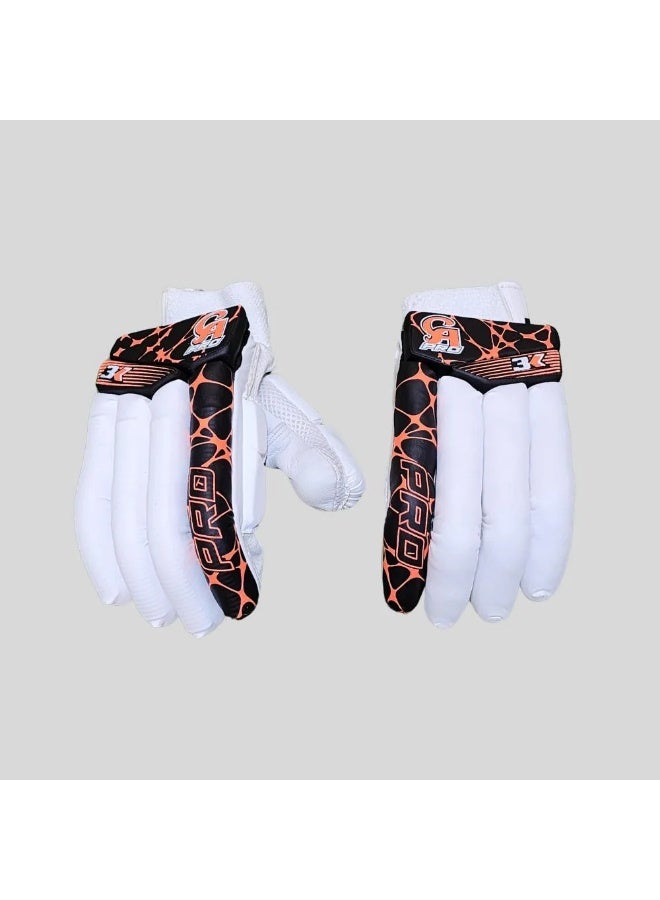 CA Pro 3k Cricket Batting Gloves | High-Density Protective Foam Leather Batting Gloves with Breathable Airflow Mesh (Adult Mens, Red) - Image 2
