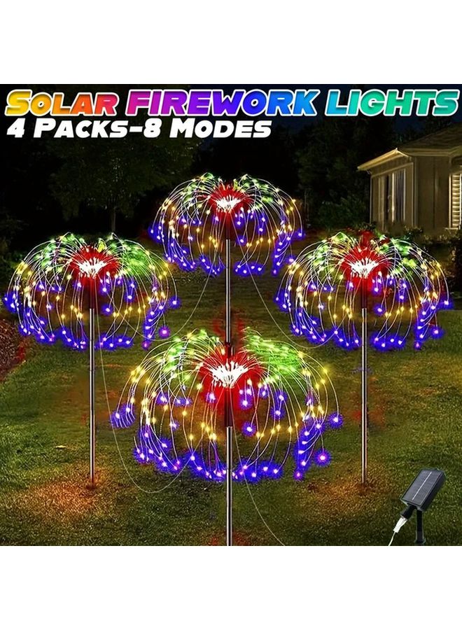 4 قطع 240 مصباح LED أضواء الألعاب النارية الشمسية 8 أوتار مقاومة للماء في الهواء الطلق للحديقة - Image 2