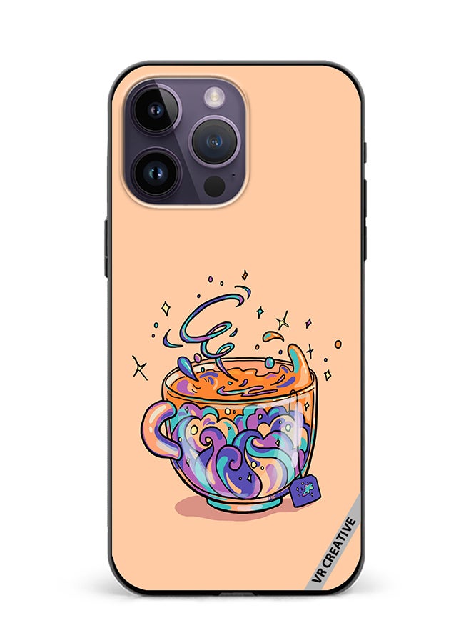 VR CREATIVE غطاء حماية لجهاز آبل آيفون 16 برو بتصميم شاي متعدد الألوان - Image 1